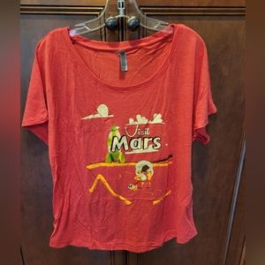 Next Level Visit Mars Red T-shirt Sz XL Spaceship Alien Womens  New